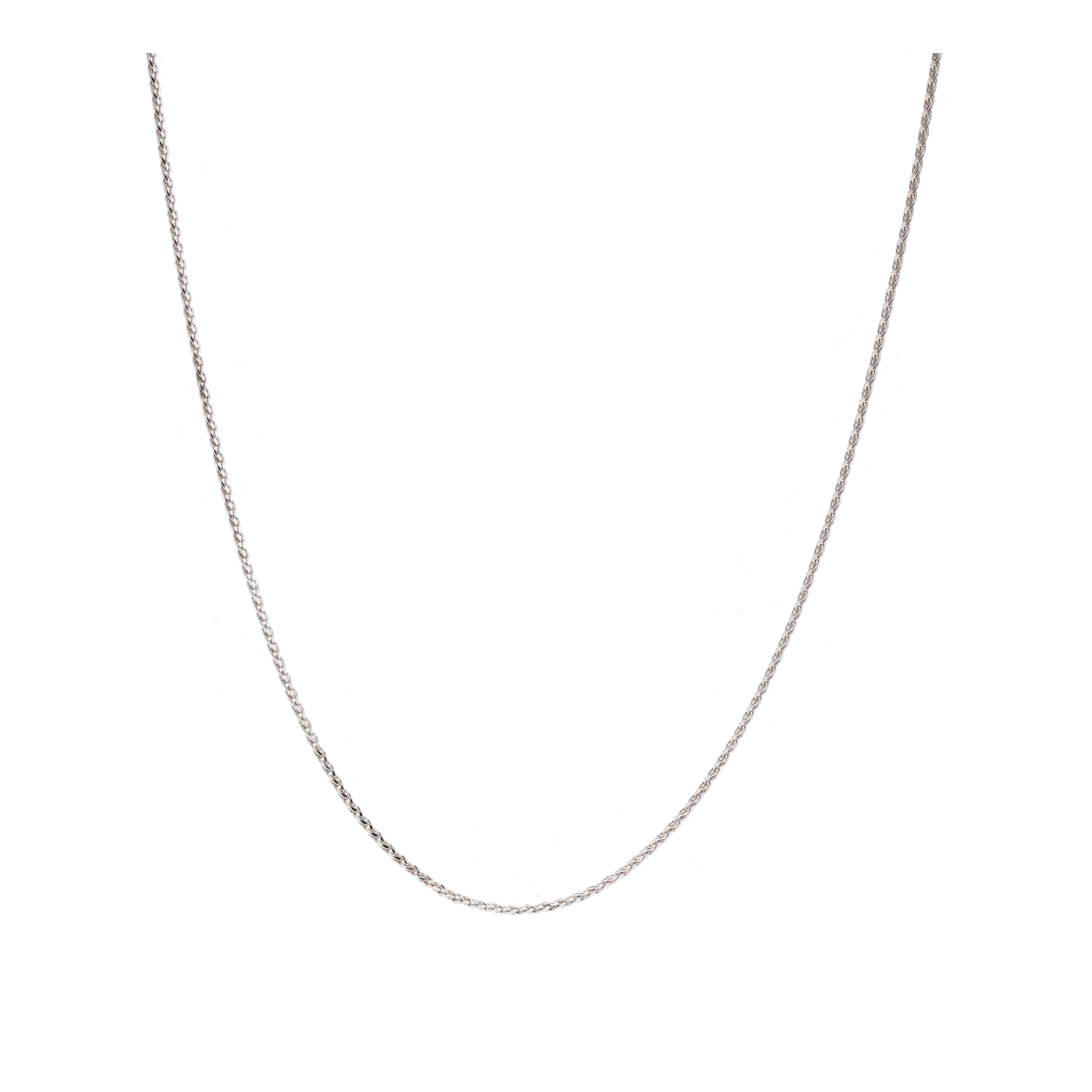 Women's or Men's Vintage 14kT White Gold Wheat Chain For Sale