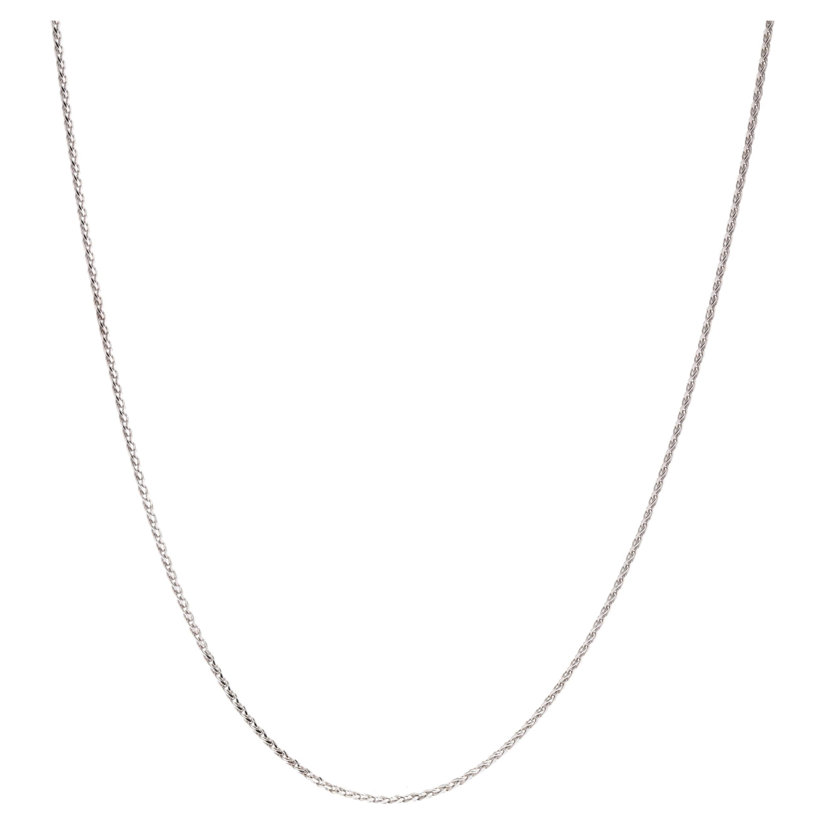 Vintage 14kT White Gold Wheat Chain For Sale