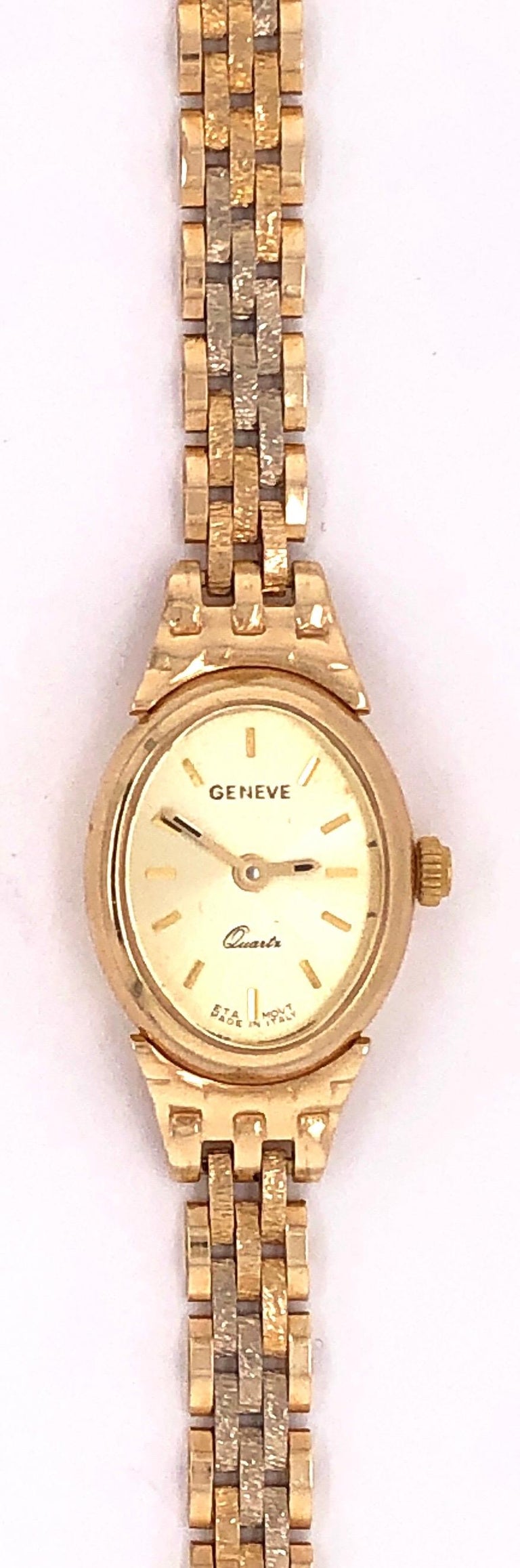 Vintage 14 Karat Yellow Gold Band and Watch by Geneve Quartz For Sale at  1stDibs