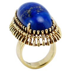 Vintage 14kt, Yellow Gold Cocktail Ring with Lapis Lazuli
