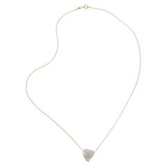 Vintage 14KT Yellow Gold Diamond Heart Necklace (Collier de cœur en or jaune 14KT)