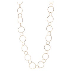 Vintage 14KT Yellow Gold Multi Circle Chain Necklace