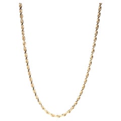 Vintage 14KT Yellow Gold Rope Chain Necklace, Length
