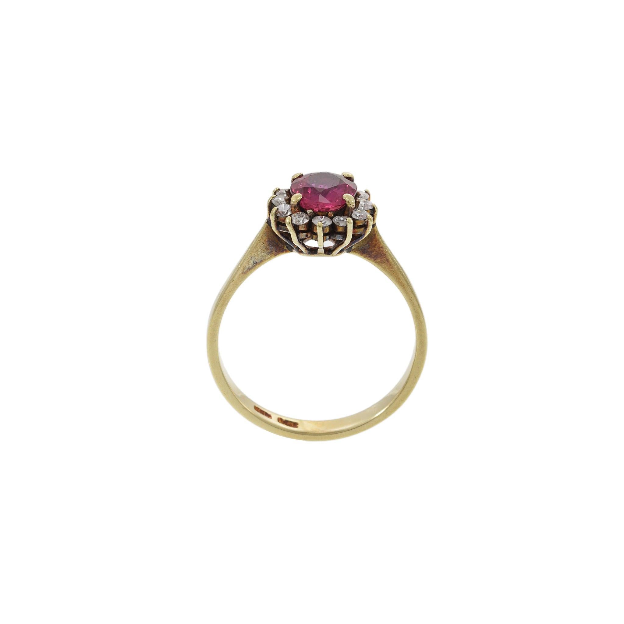 Vintage 14KT Yellow Gold Ruby And Diamond Ring 1