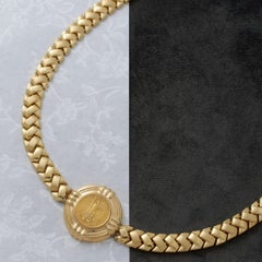 Vintage 14KT Yellow Gold S-Link Necklace with 1994 $5 Gold Eagle Coin