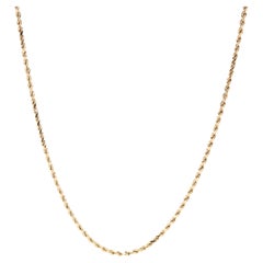 Vintage 14KT Yellow Gold Solid Rope Chain Necklace