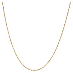 Vintage 14KT Yellow Gold Thin Rope Chain Necklace
