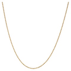 Vintage 14KT Yellow Gold Thin Rope Chain Necklace