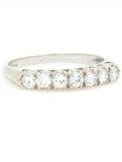 Vintage 14 Karat White Diamond Band 0.50 Carat F-G/VS, circa 1950s