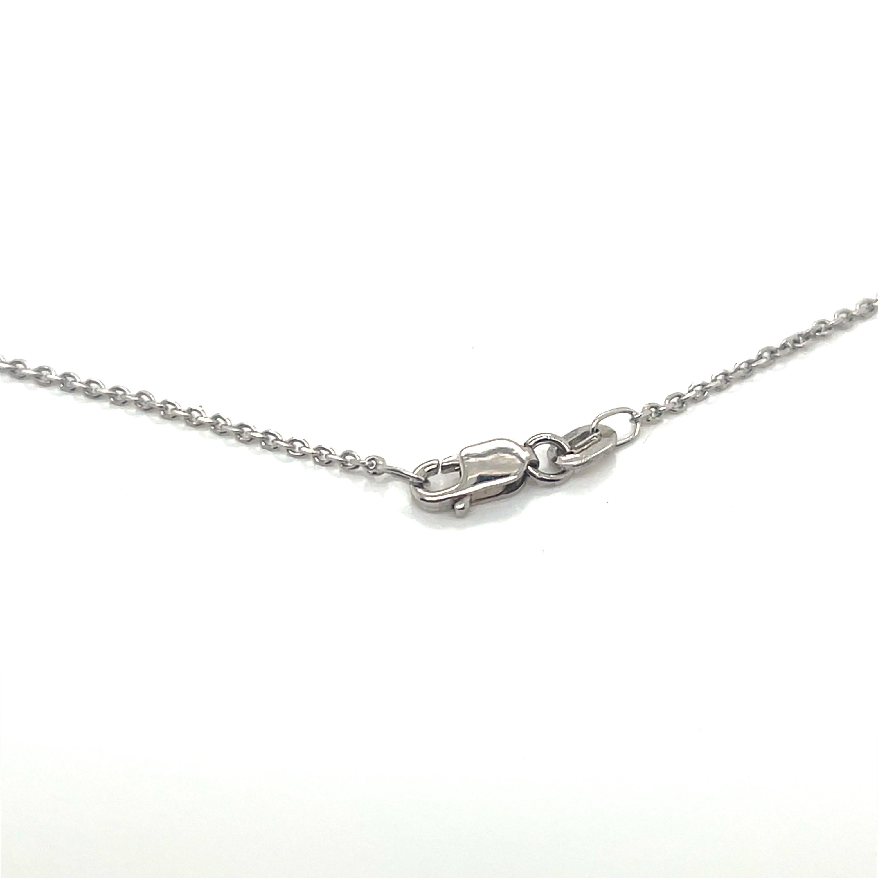 Women's Vintage 14KW Gold Diamond Heart Pendant Necklace For Sale