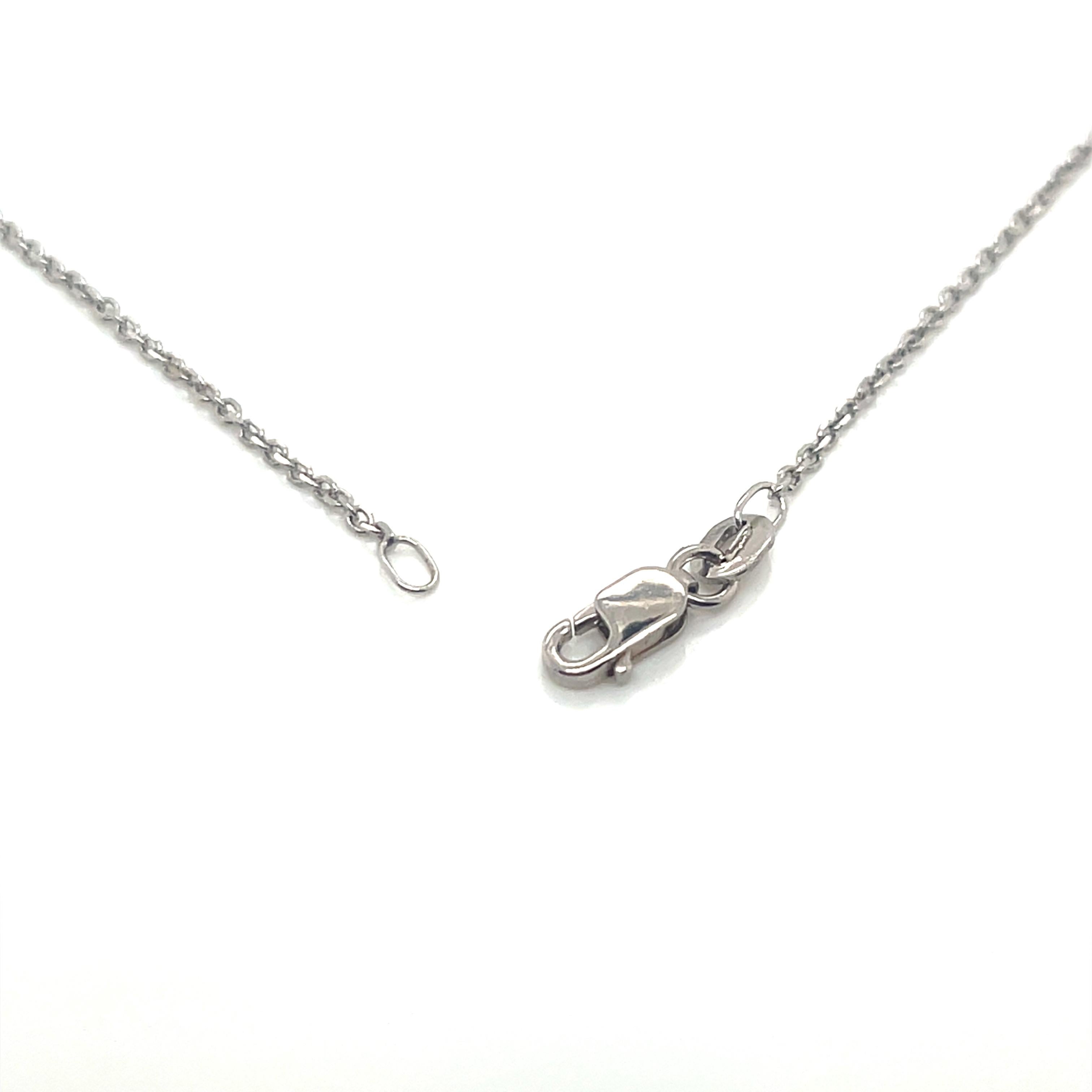 Vintage 14KW Gold Diamond Heart Pendant Necklace For Sale 1