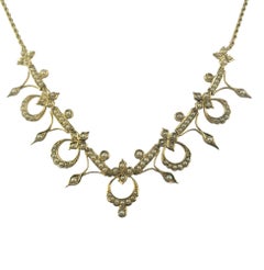 Collana vintage in oro giallo 15 carati e perle di mare #19594