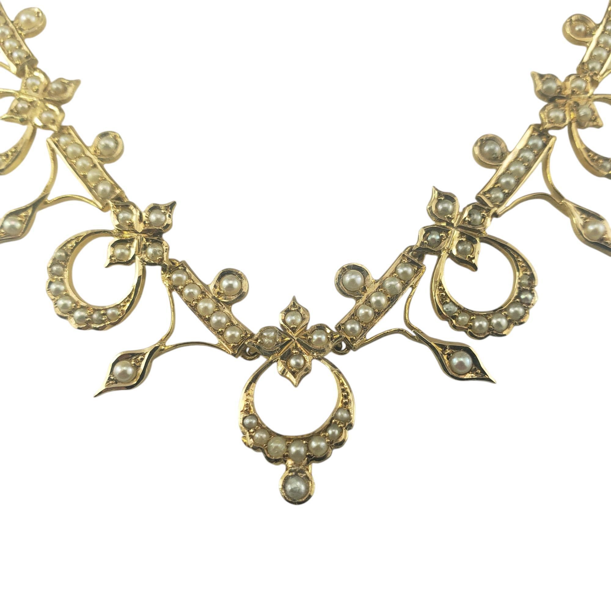 Vittoriano Collana vintage in oro giallo 15 carati e perle di mare #19594 in vendita