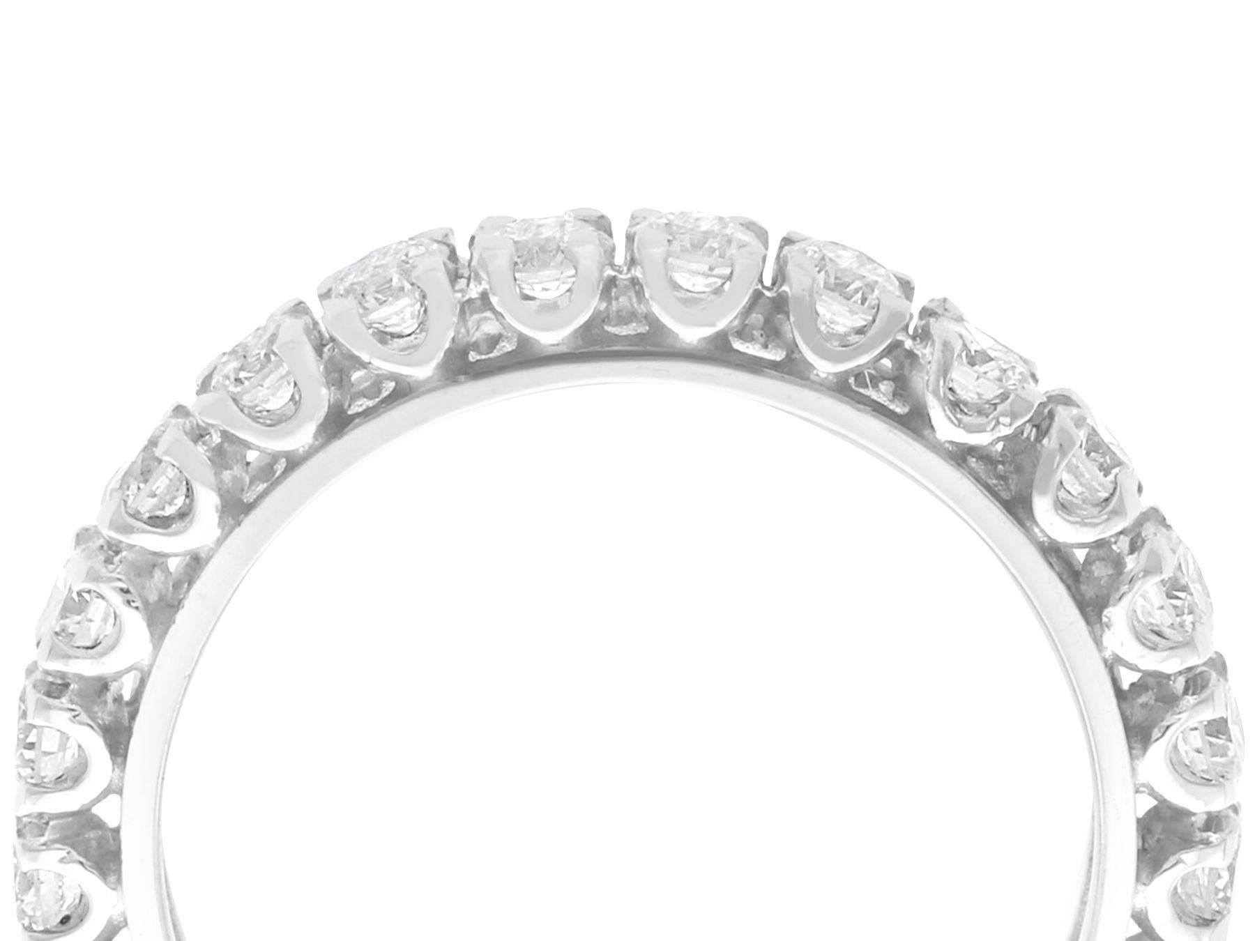 Round Cut Vintage 1.50 Carat Diamond and 14K White Gold Full Eternity Ring For Sale