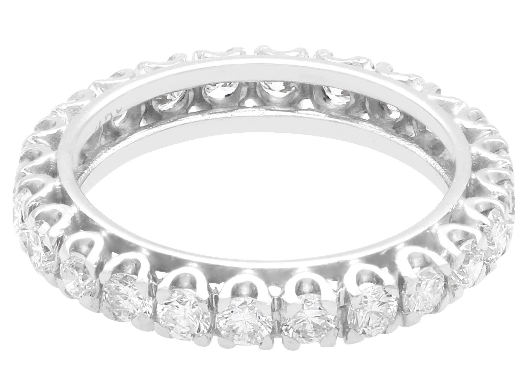 Women's or Men's Vintage 1.50 Carat Diamond and 14K White Gold Full Eternity Ring For Sale