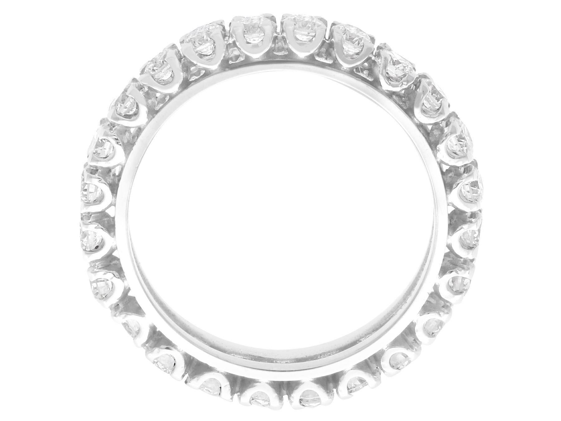 Vintage 1.50 Carat Diamond and 14K White Gold Full Eternity Ring For Sale 1
