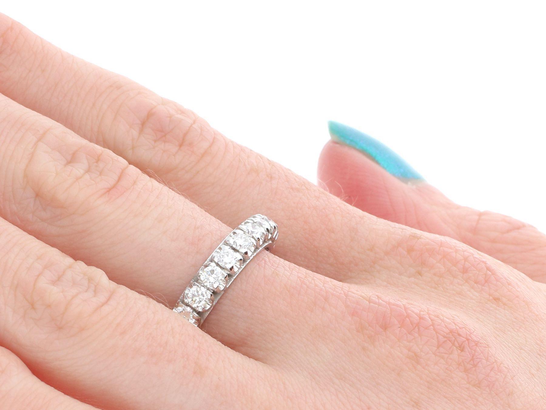 Vintage 1.50 Carat Diamond and 14K White Gold Full Eternity Ring For Sale 3
