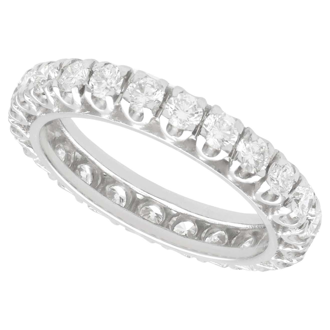 Vintage 1.50 Carat Diamond and 14K White Gold Full Eternity Ring For ...