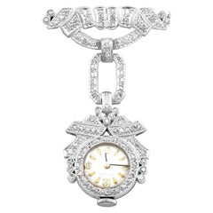 Vintage 1.50 Carat Diamond and Platinum Ladies Cocktail Fob Watch