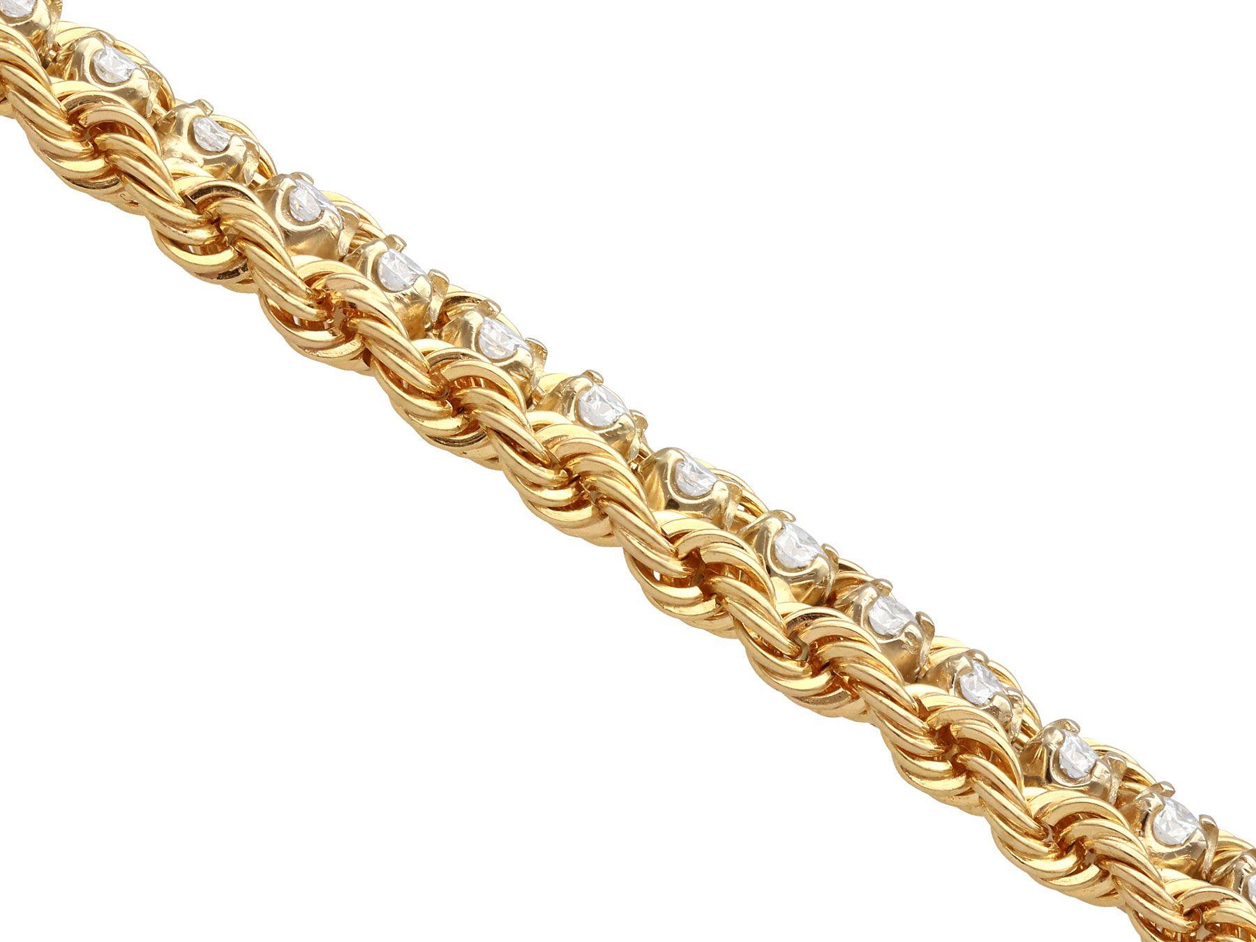 gold rope bracelet with diamonds