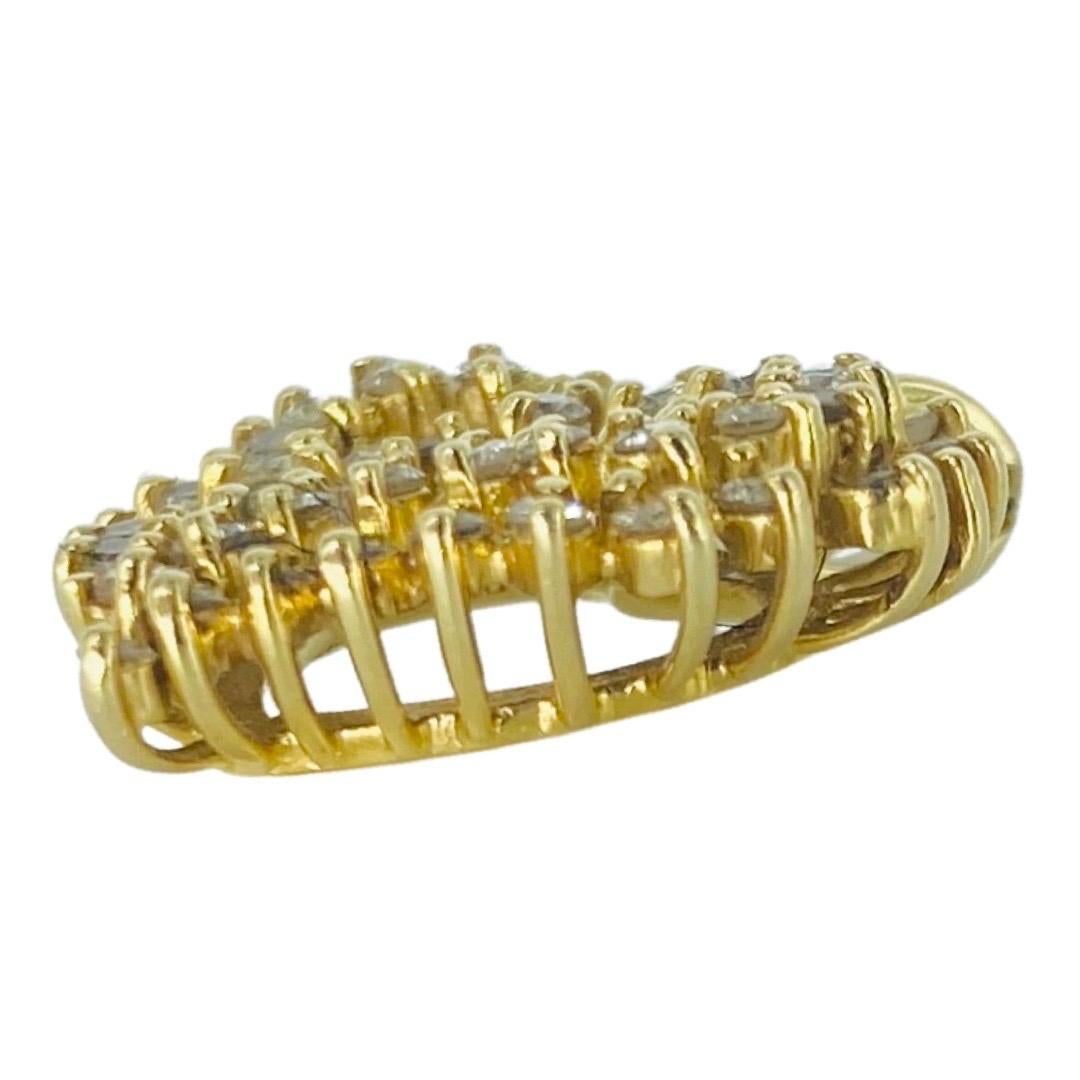Pendentif cœur vintage en or 14 carats avec diamants de 1,50 carat Pour femmes en vente