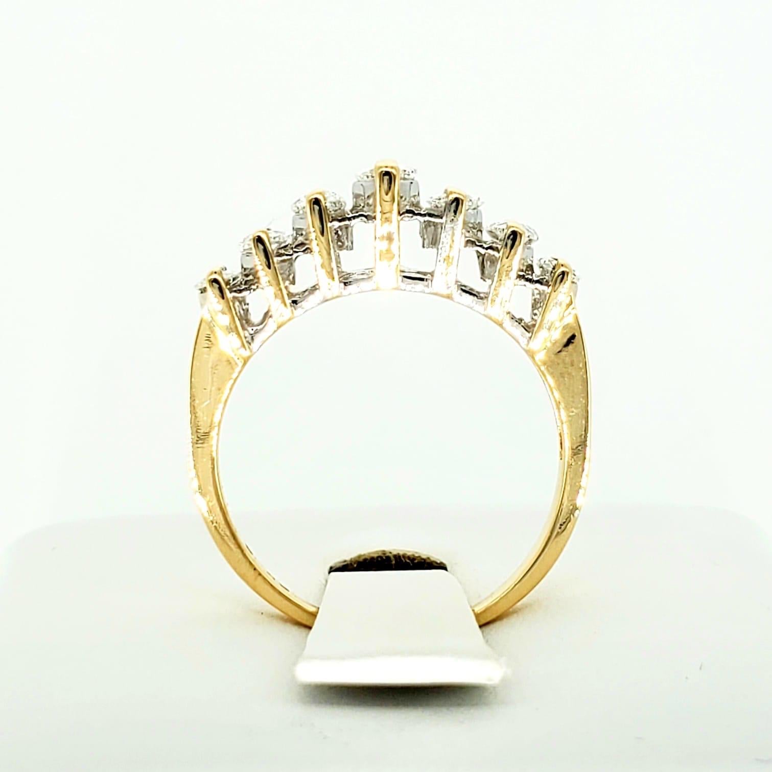 Marquise Cut Vintage 1.50 Carat Marquise Diamond Half Eternity Ring 14 Karat For Sale