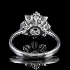 Vintage 1.50 Carat Diamond 18 Carat White Gold circa 1950 Cluster Ring