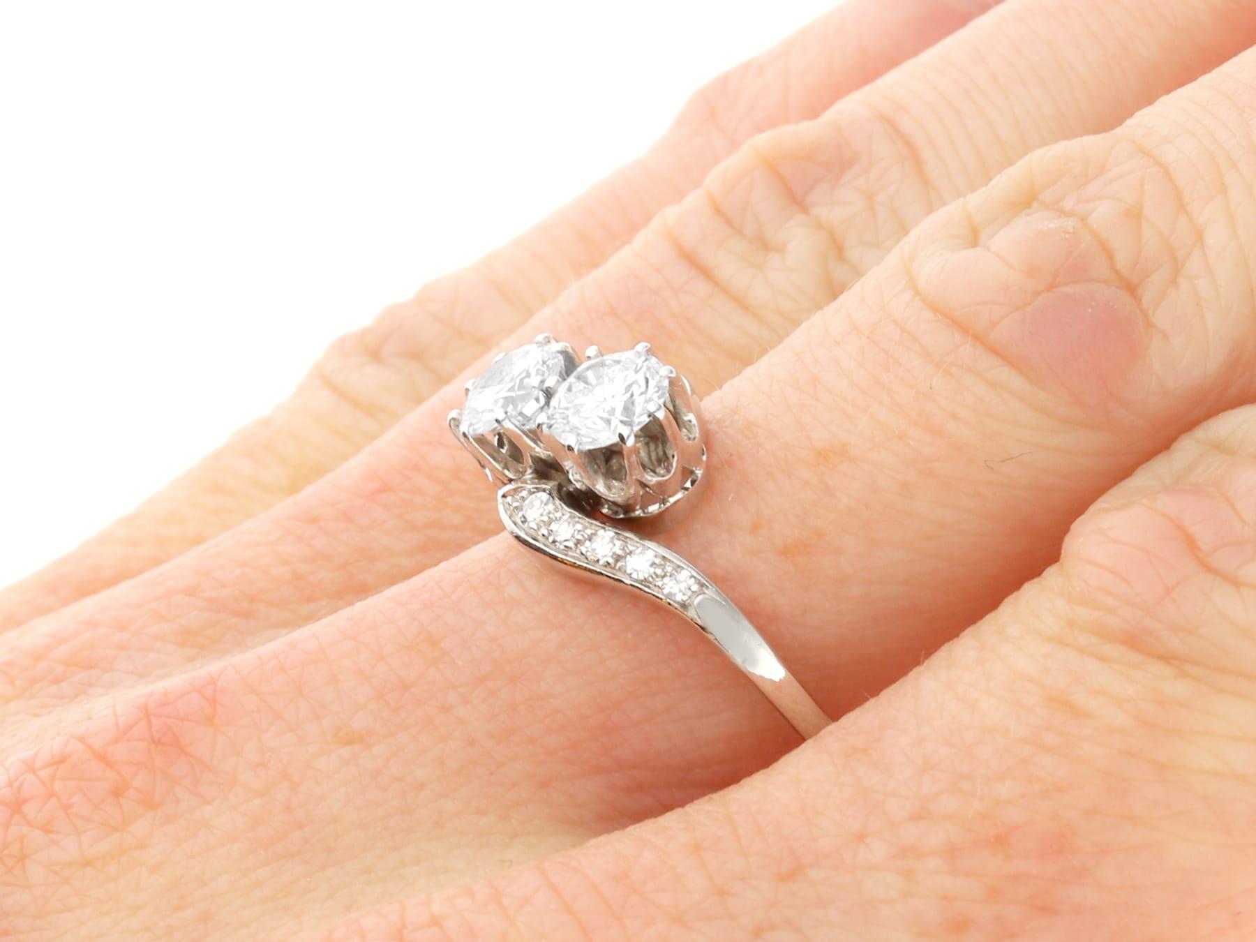 Vintage 1.50ct Diamond and 18k White Gold Twist Ring Circa 1960 For Sale 6