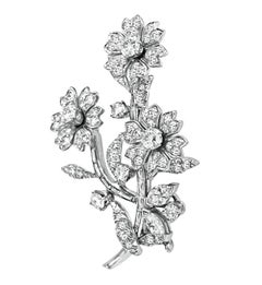 Vintage 1.50ct Diamond Flower Pin