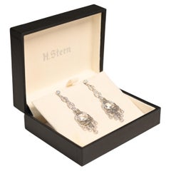 Pendientes vintage de diamantes talla rosa  (Aprox. 1,5 quilates), Color G, Platino