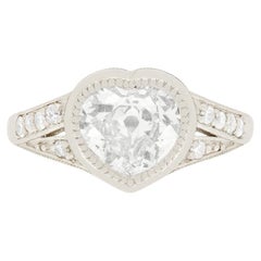 Vintage 1.51ct Diamond Art Deco Style Ring, c.1950s