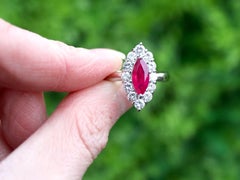 Vintage 1.53 Carat Ruby and 1.03 Carat Diamond Platinum Cocktail Ring