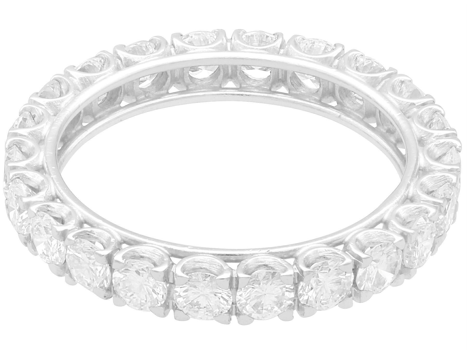 Vintage 1.54Ct Diamond and Platinum Full Eternity Ring, Circa 1980 In Excellent Condition For Sale In Jesmond, Newcastle Upon Tyne