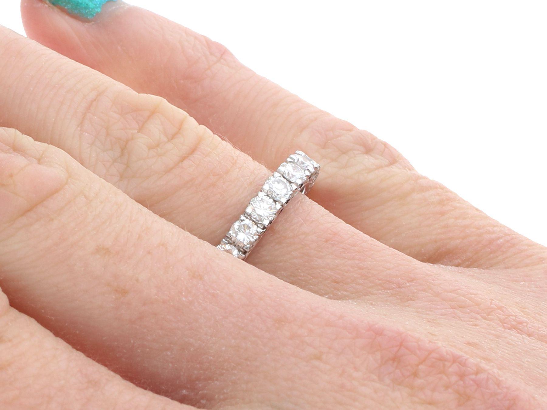 Vintage 1.54Ct Diamond and Platinum Full Eternity Ring, Circa 1980 For Sale 2