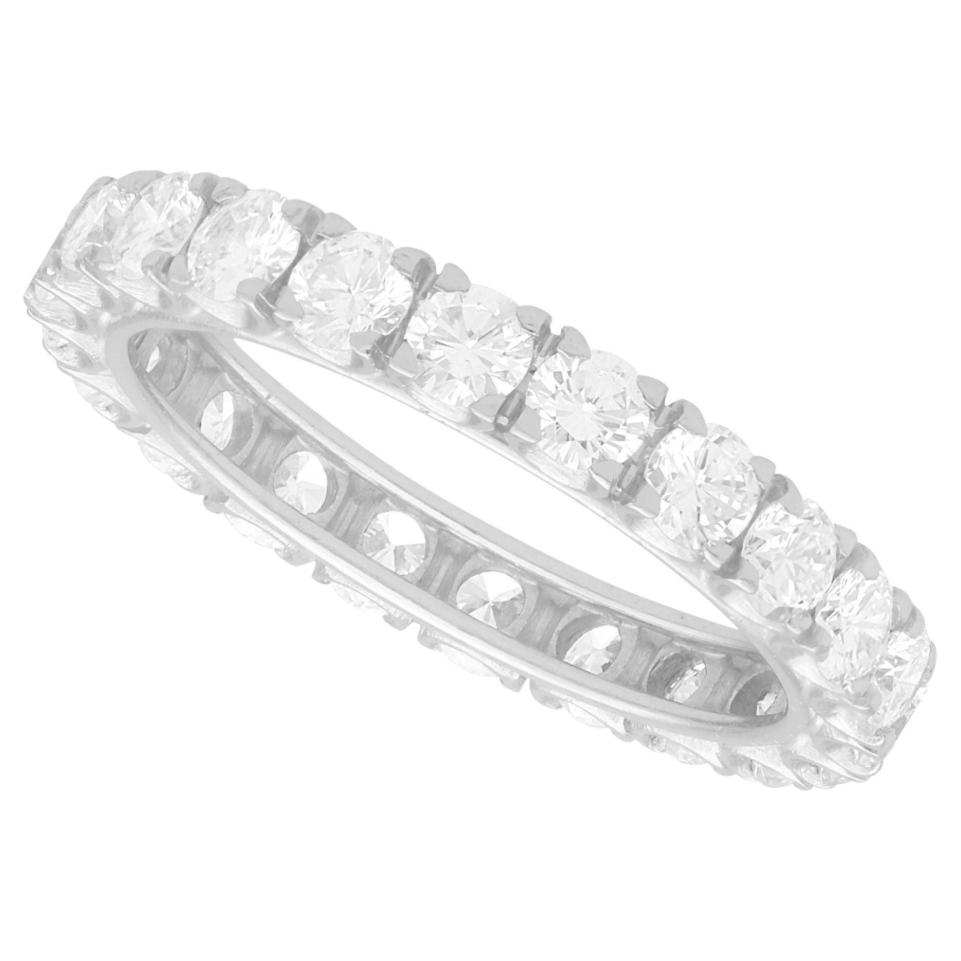 Vintage 1.54Ct Diamond and Platinum Full Eternity Ring, Circa 1980 For Sale