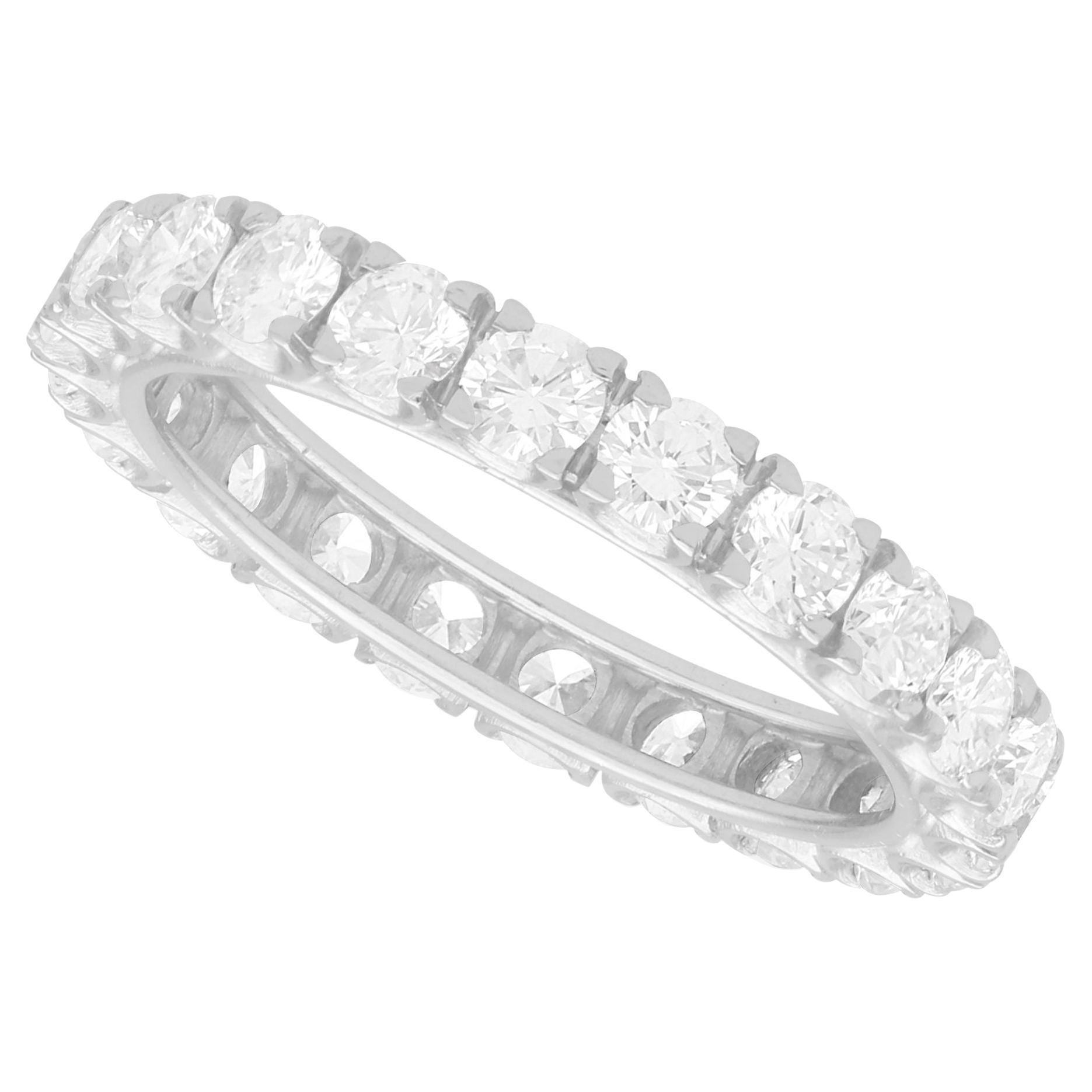 Bague d'éternité complète en platine et diamants 1,54 carat