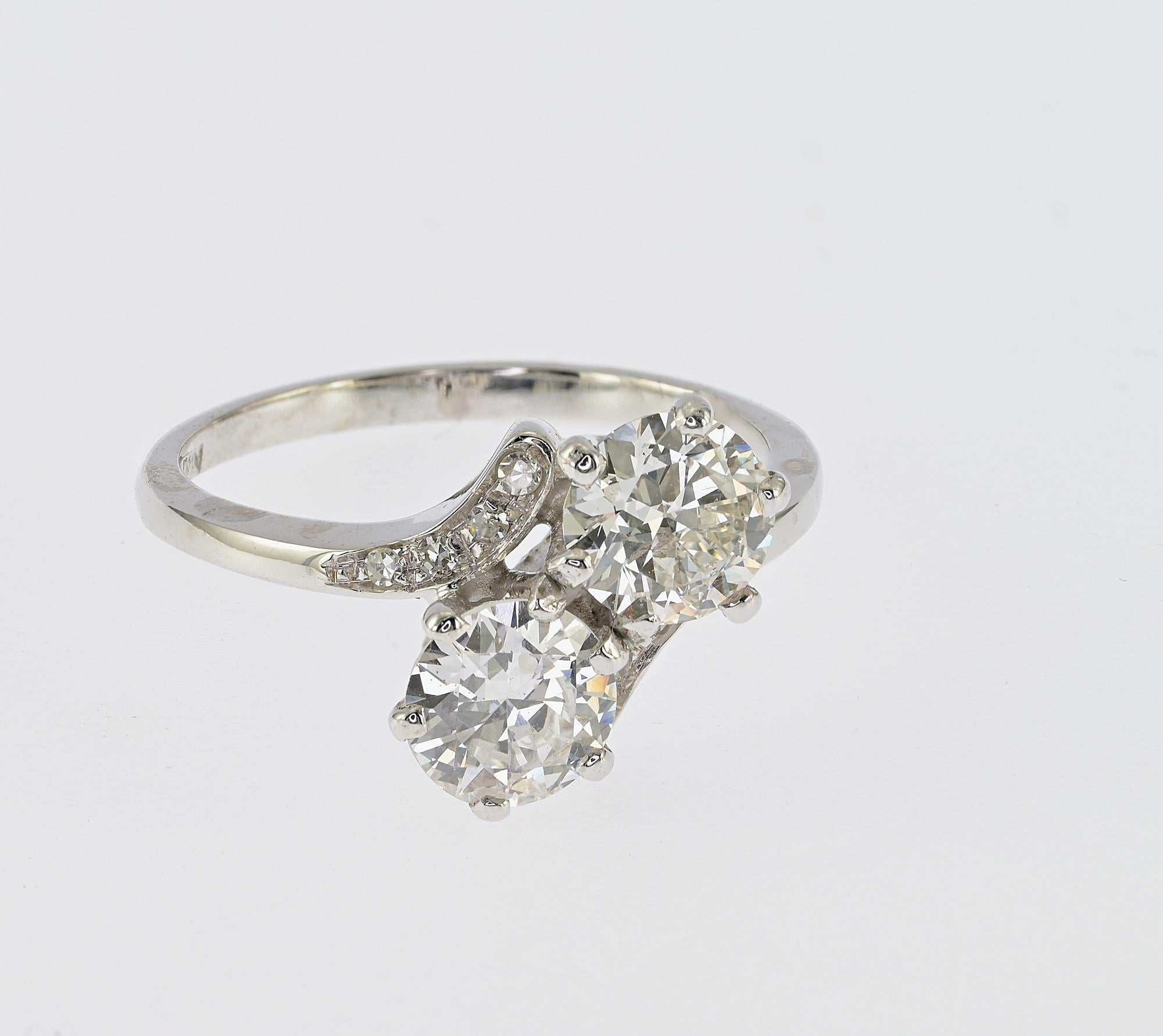 twin diamond engagement ring