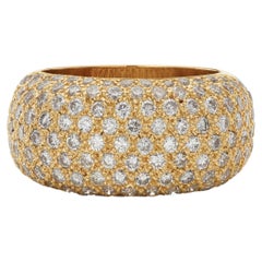 Vintage 1.55ct Diamond Bombé Cocktail Ring in 18K Gold, Circa 1980