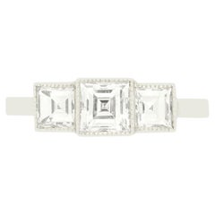 Vintage 1.55ct Diamond Three Stone Ring, c.1970s