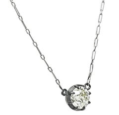 Vintage 1.57ct Diamond Pendant Necklace