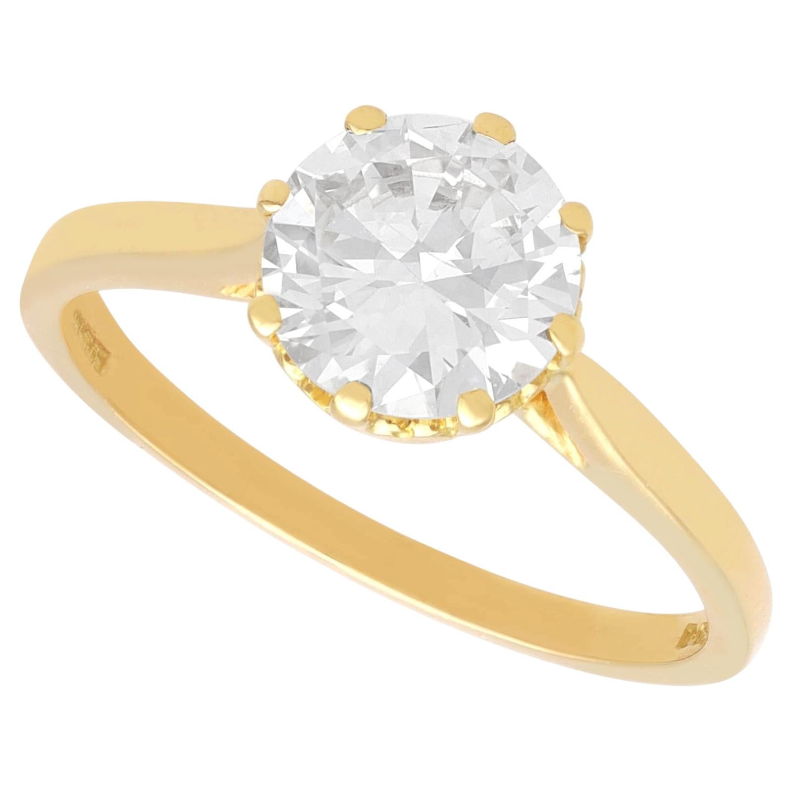 Vintage-Solitärring mit einem Diamanten von 1,59 Karat und aus 18-karätigem Gelbgold
