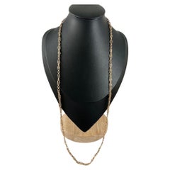 Vintage 15ct Gold Stamped, 1930s Fancy Bow Link, Long Chain with Swivel Clasp