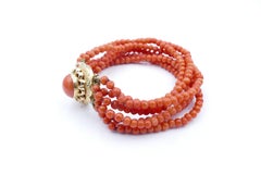 Vintage 15ct Yellow Gold Coral Bracelet