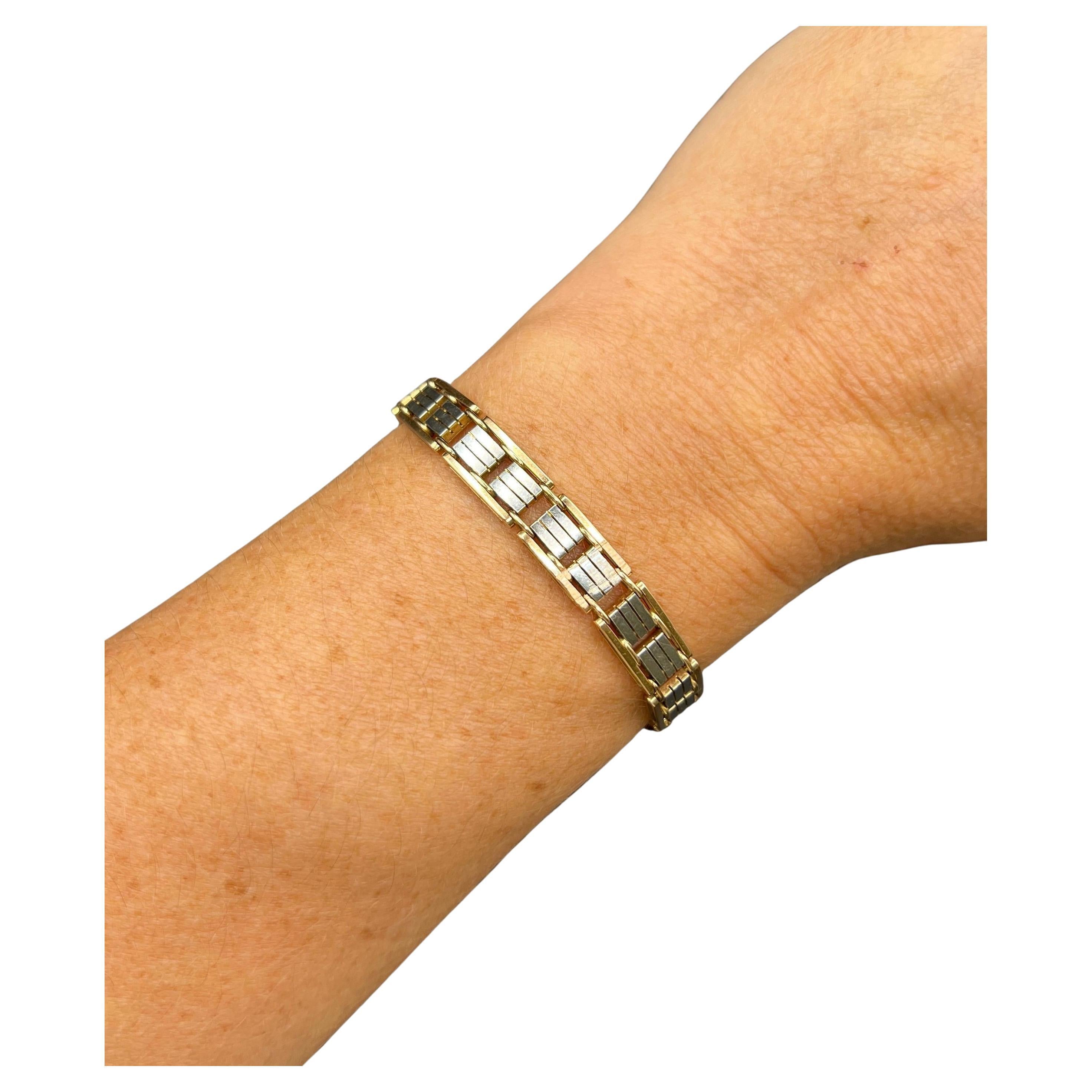 Bracelet bicolore en or jaune 15ct et platine, années 1930