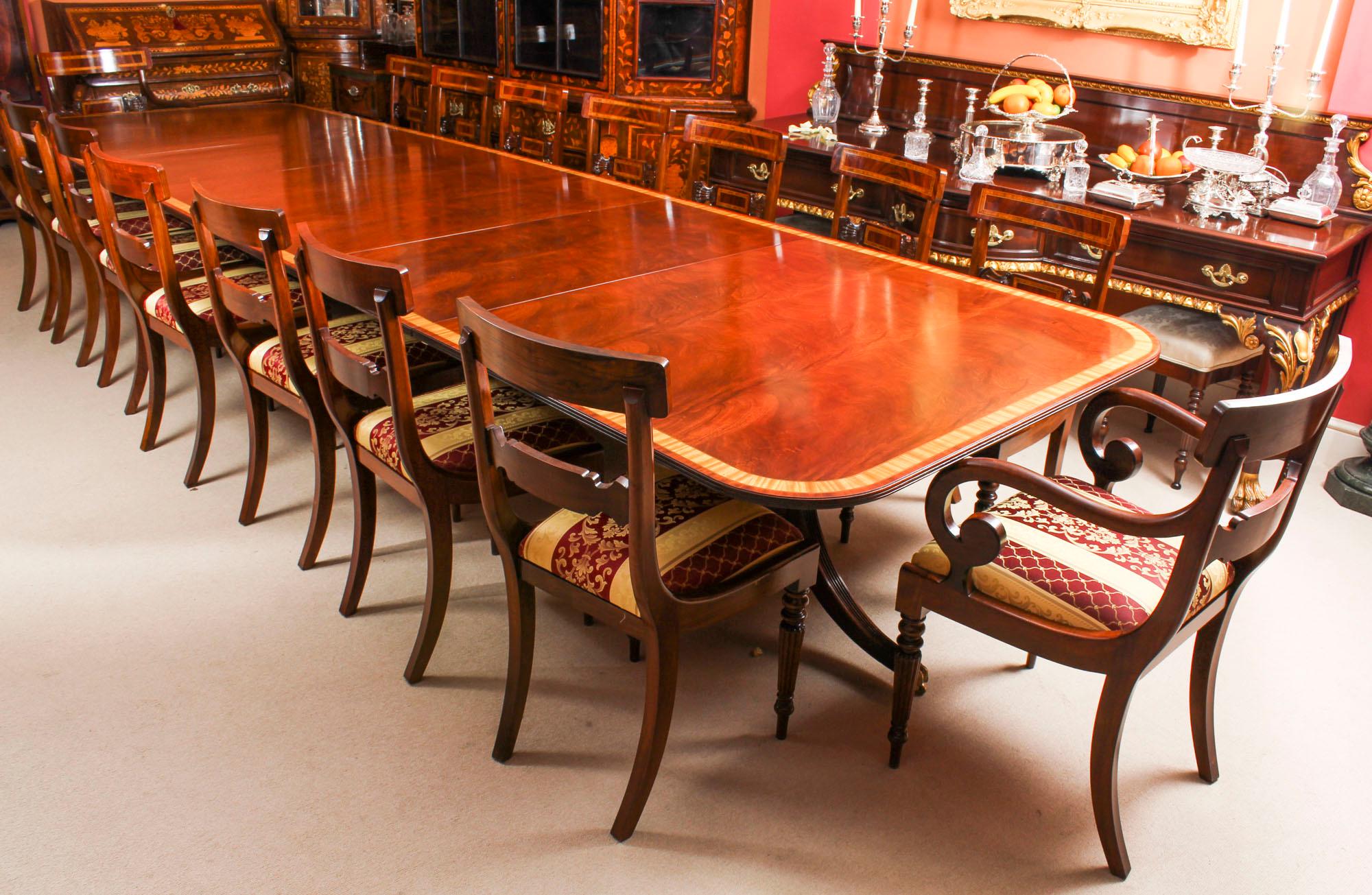 English Vintage Regency Style Arthur Brettt Dining Table, Mid-20th Century