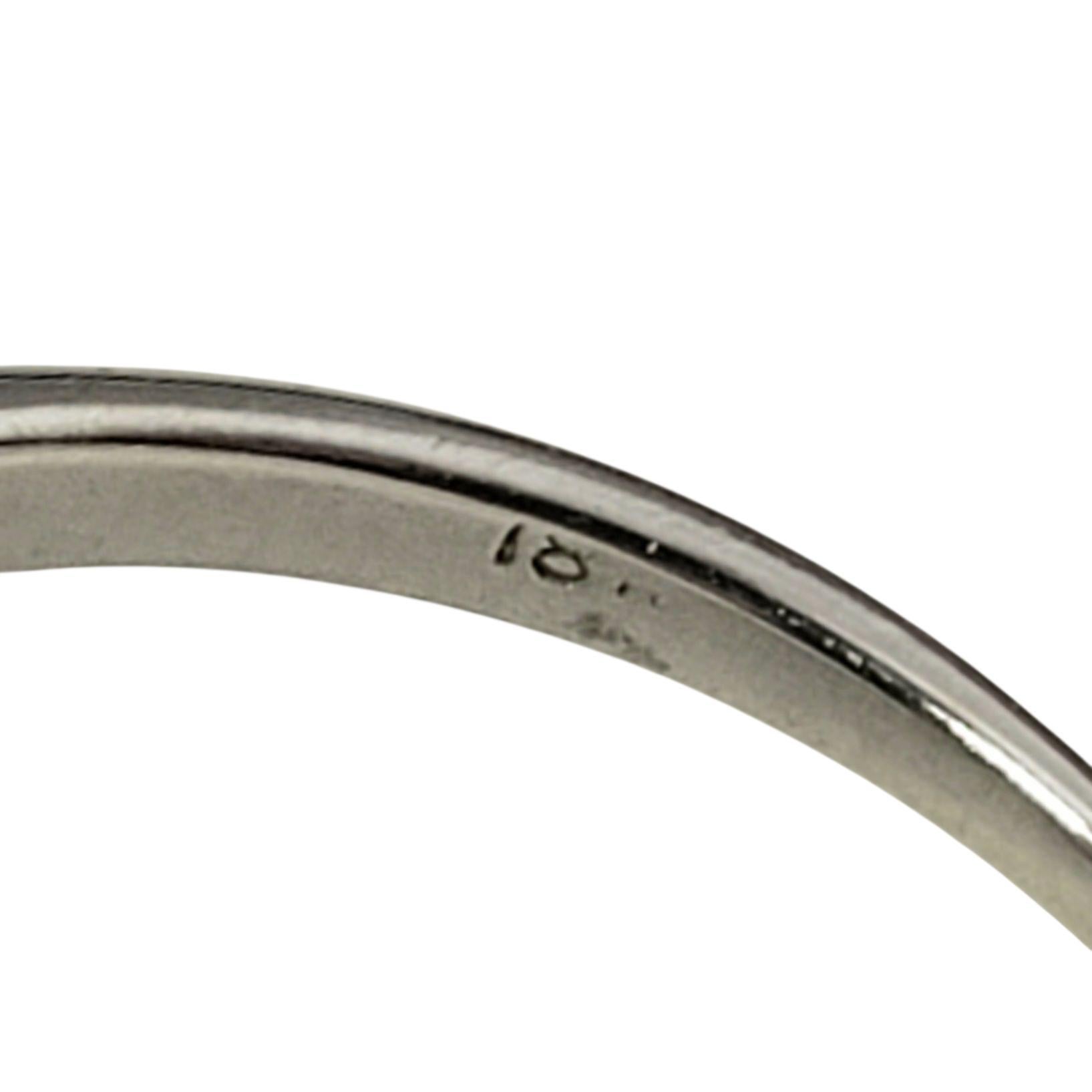 Donna Vintage 16 - Anello con diamante in oro bianco 18 carati misura 5,75 #22300 in vendita
