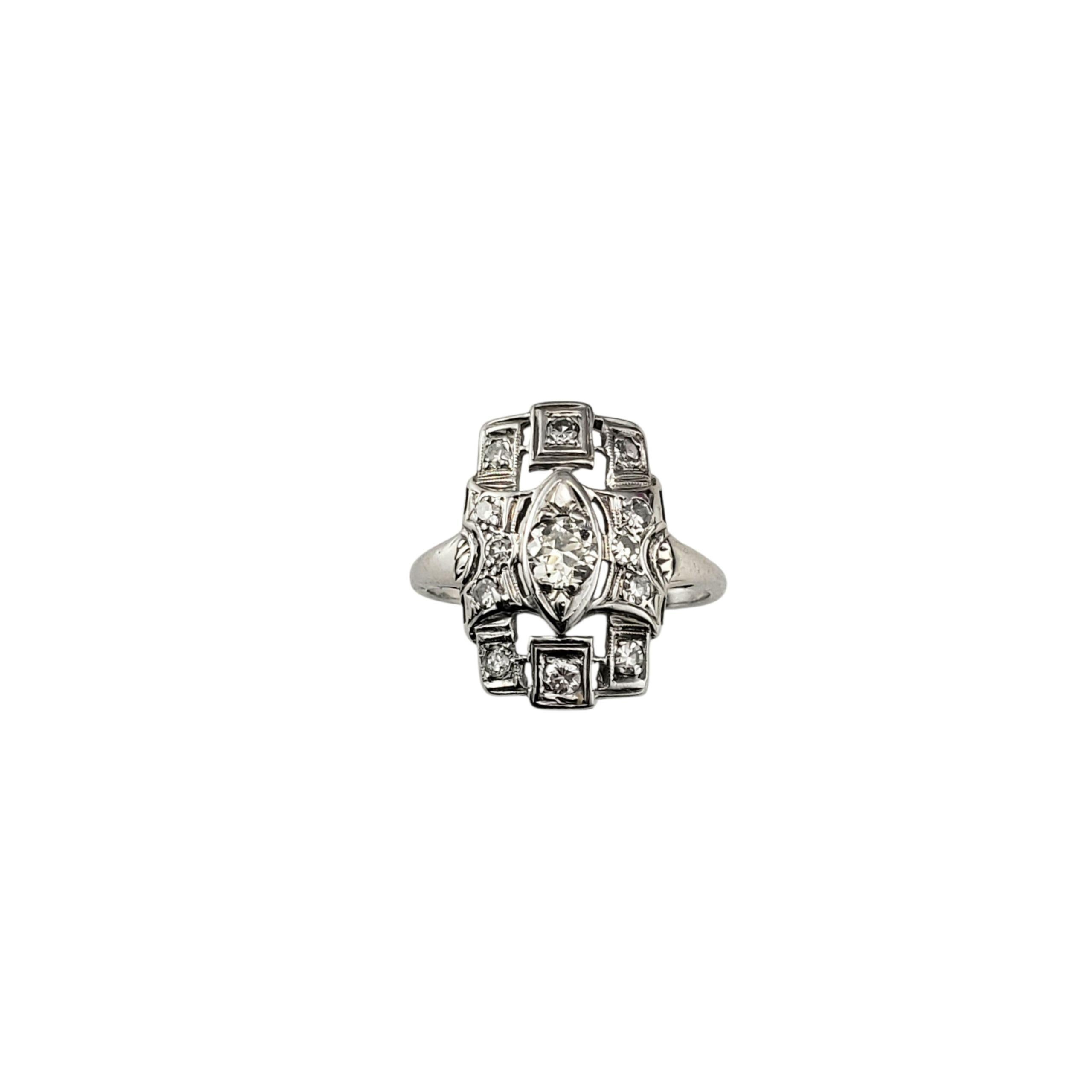 Vintage 16 - 18K Weißgold Diamant Ring Größe 5,75 #22300