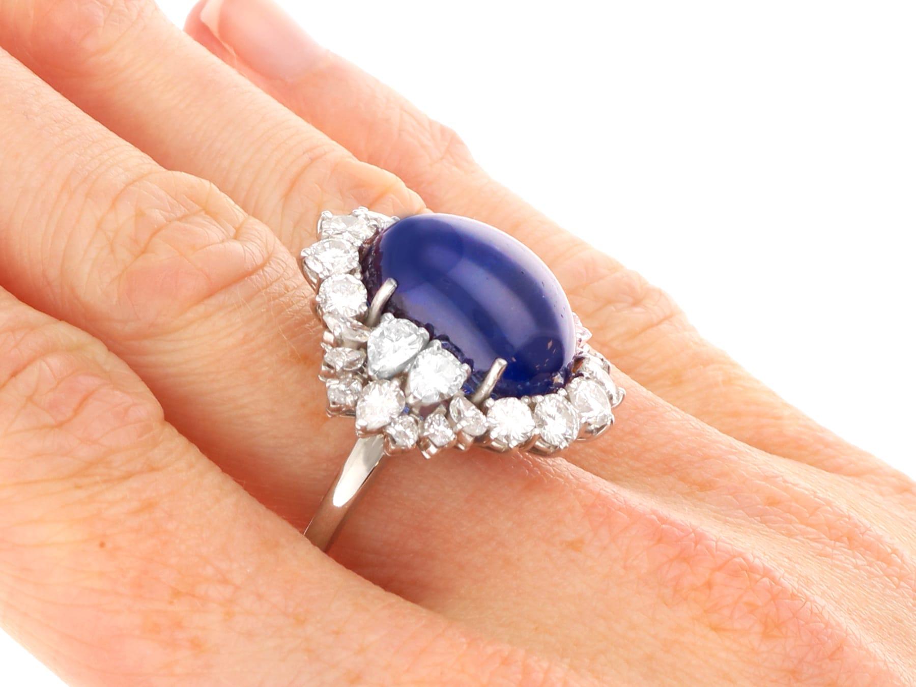 Anello di fidanzamento in platino con zaffiro di Ceylon da 16 carati e diamante da 4,95 carati. in vendita 5