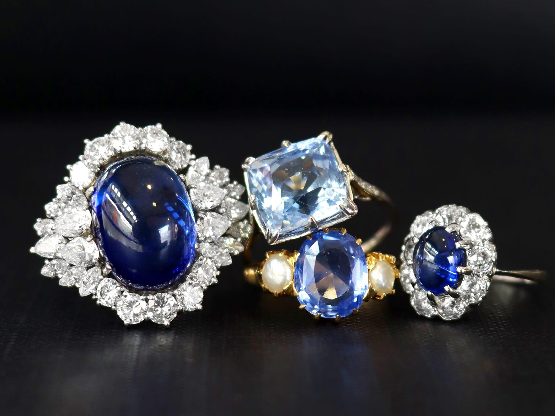 da uomo o donna Anello di fidanzamento in platino con zaffiro di Ceylon da 16 carati e diamante da 4,95 carati. in vendita