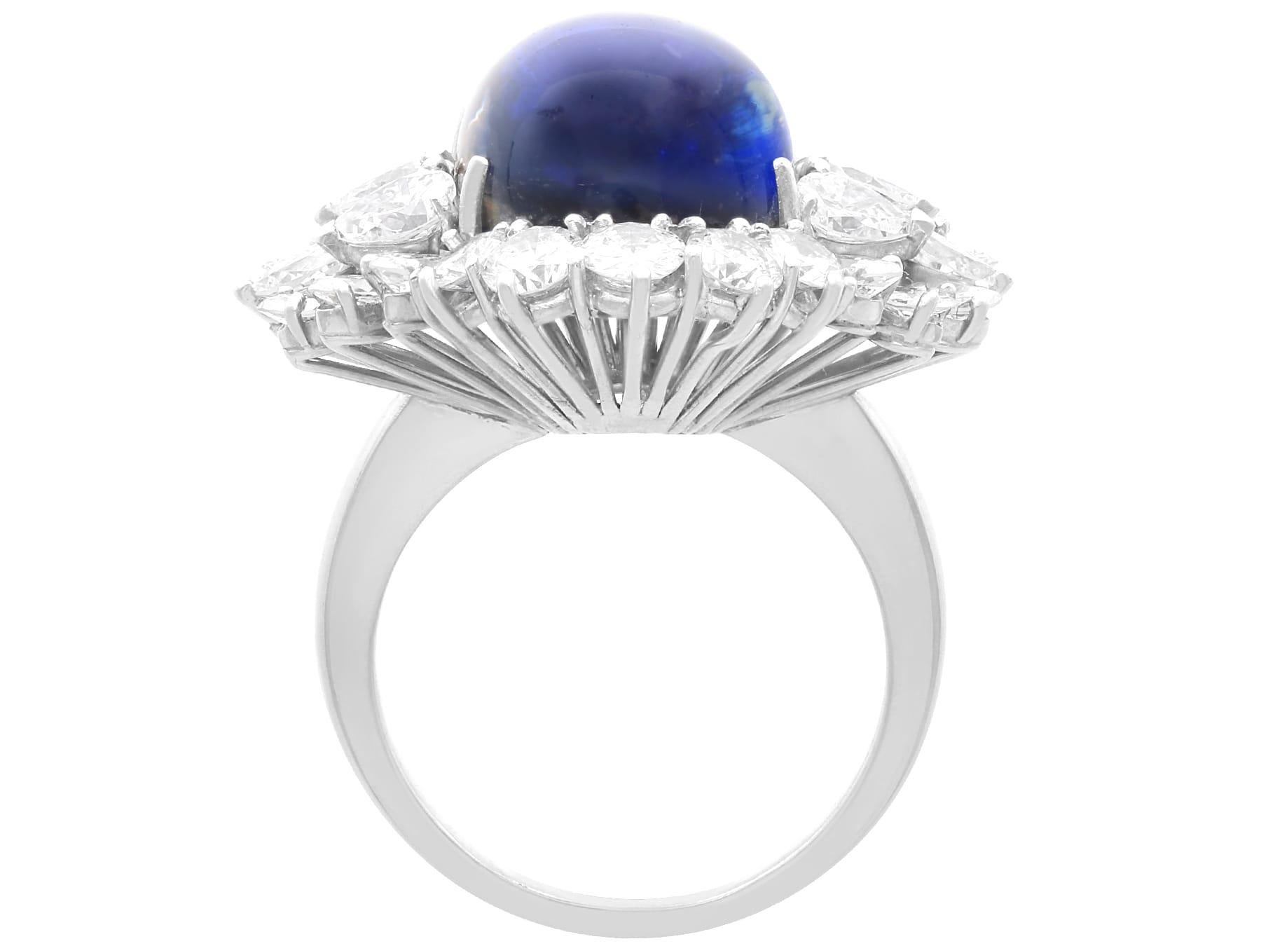 Anello di fidanzamento in platino con zaffiro di Ceylon da 16 carati e diamante da 4,95 carati. in vendita 3